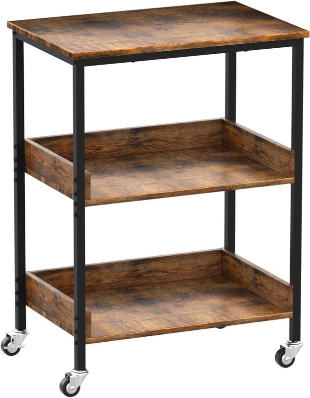ASTARTH Kitchen Microwave Cart, 3 Tier Rolling Utility Cart on Wheels