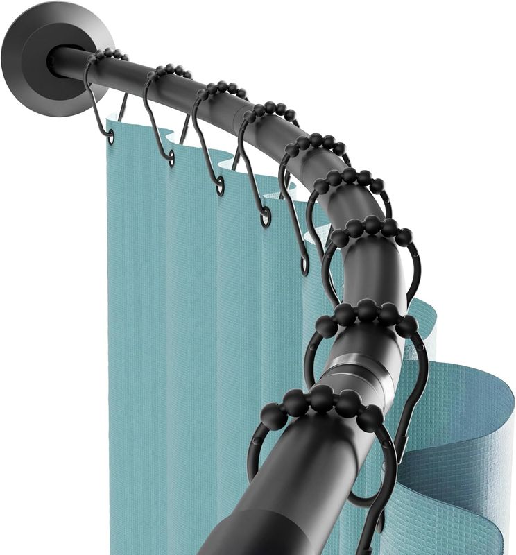 Zenna Home Rustproof Curved Shower Curtain Rod, No Drill Tension or Permanent
