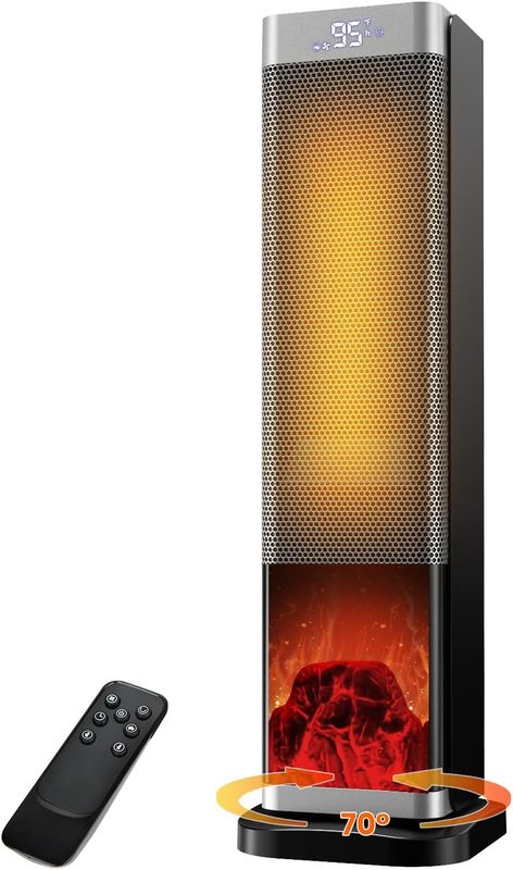 SpaceHeaters, 1500W PTC Ceramic Electric Heater with Thermostat, MISSING: Remote