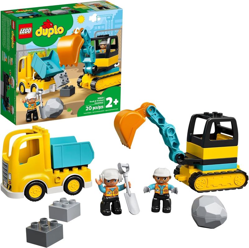 LEGO DUPLO Town Truck & Tracked Excavator Construction Vehicle 10931 Toy for