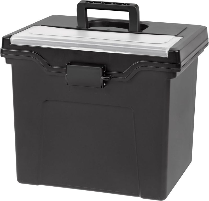 IRIS USA File Box with Lid File Organizer with Lid