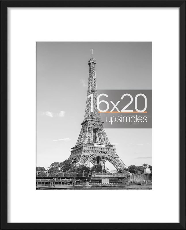 upsimples 16 inchx20 inch Picture Frame, Black