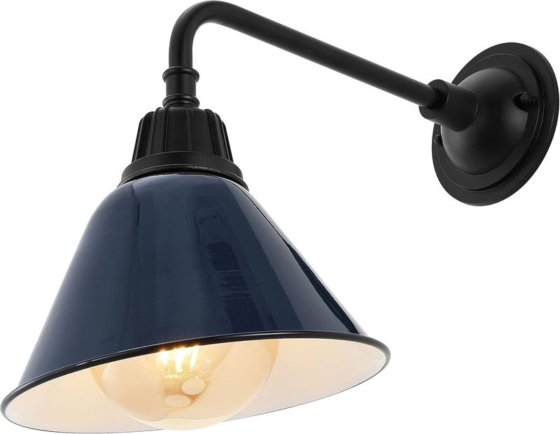 JONATHAN Y JYL7612C Croydon 9.63 inch 1-Light Farmhouse Gooseneck Arm Lamp, Black