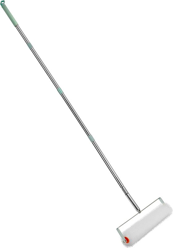 QWORK 20 inch x 1 inch Latex Floor Self Leveling Screed Spiked Roller