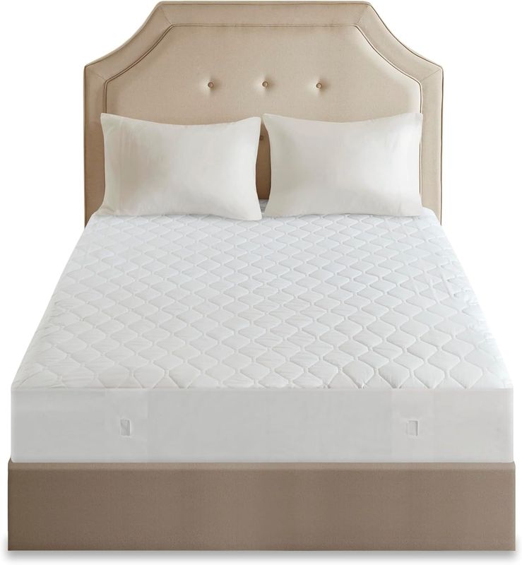 Beautyrest Cotton Blend Heated Mattress Pad, Twin XL, White