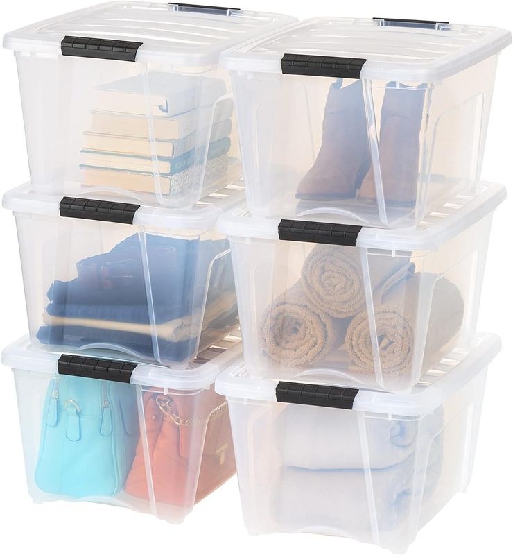 IRIS USA 32 QT Plastic Storage Box with Lid and Latches EACH