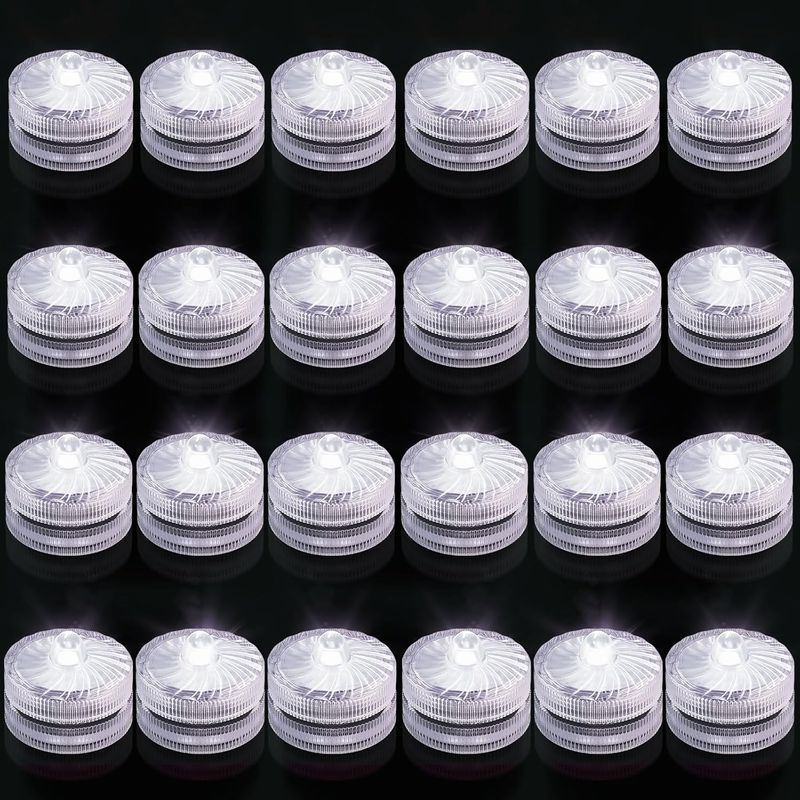 Mini Submersible LED Light, White Waterproof Flameless Candle Tealights,