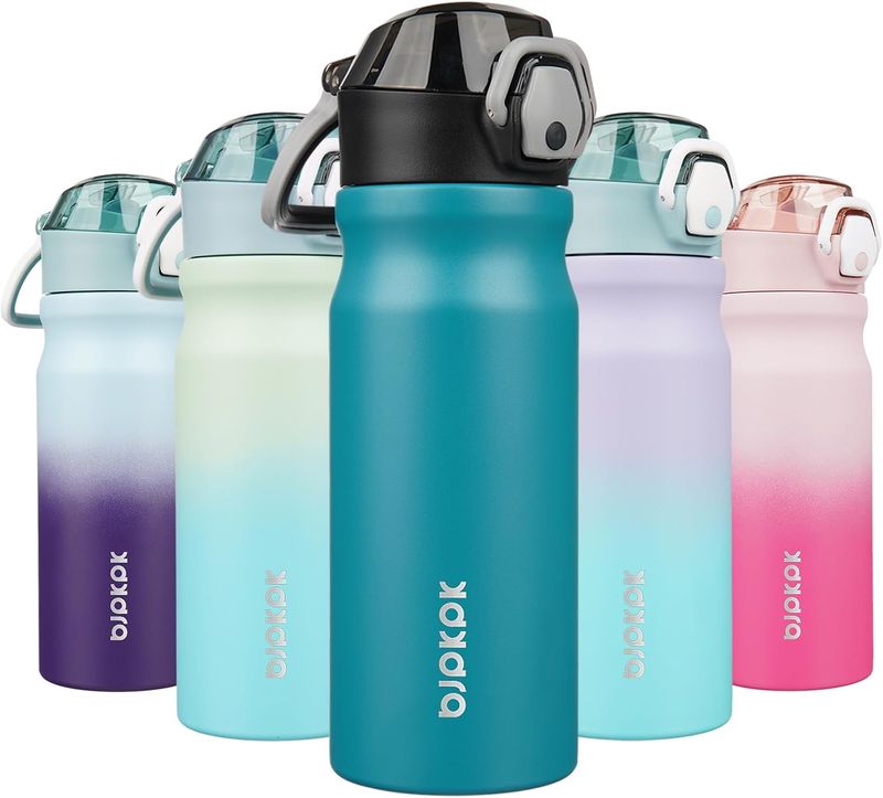 BJPKPK 18oz Insulated Water Bottle with Straw Stainless Steel Double Wall Water