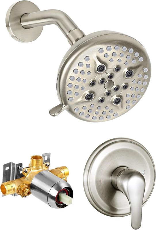 KINSE Shower Faucet Set, 5 Spray Rain Shower Fixtures, 5inchShower Head