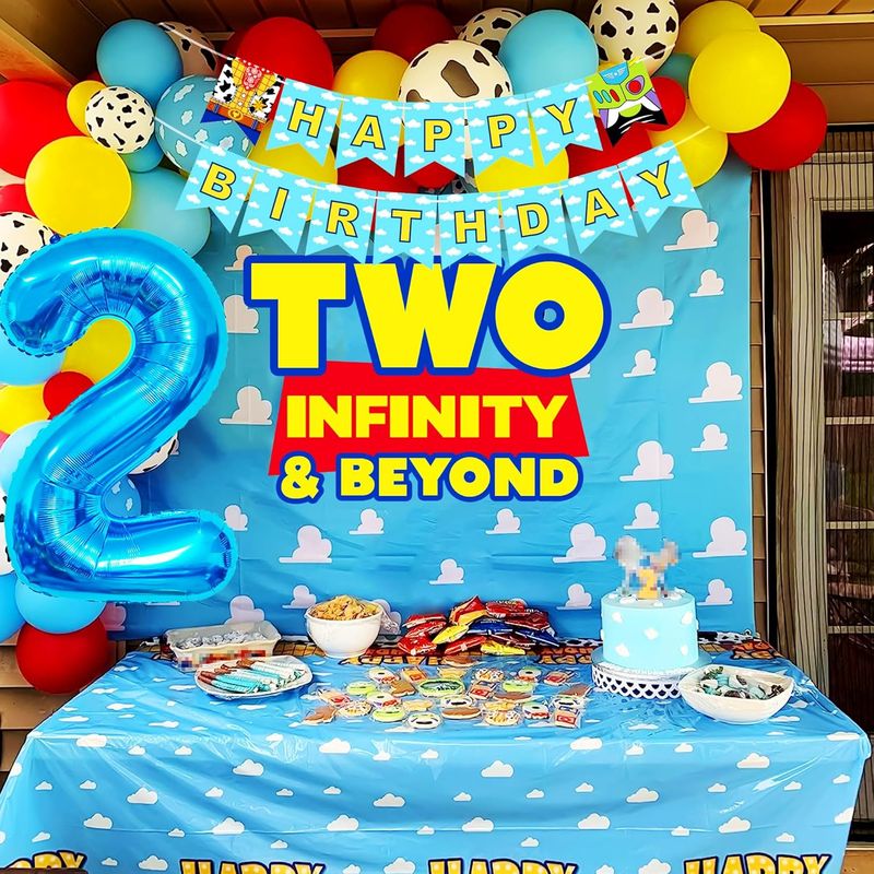 LaVenty Two Infinity and Beyond Birthday Decorations 2nd Birthday Balloon