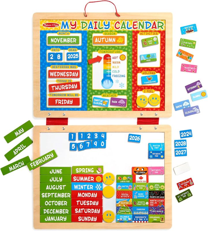 Melissa & Doug My First Daily Magnetic Calendar, Classroom Calendar for Kids