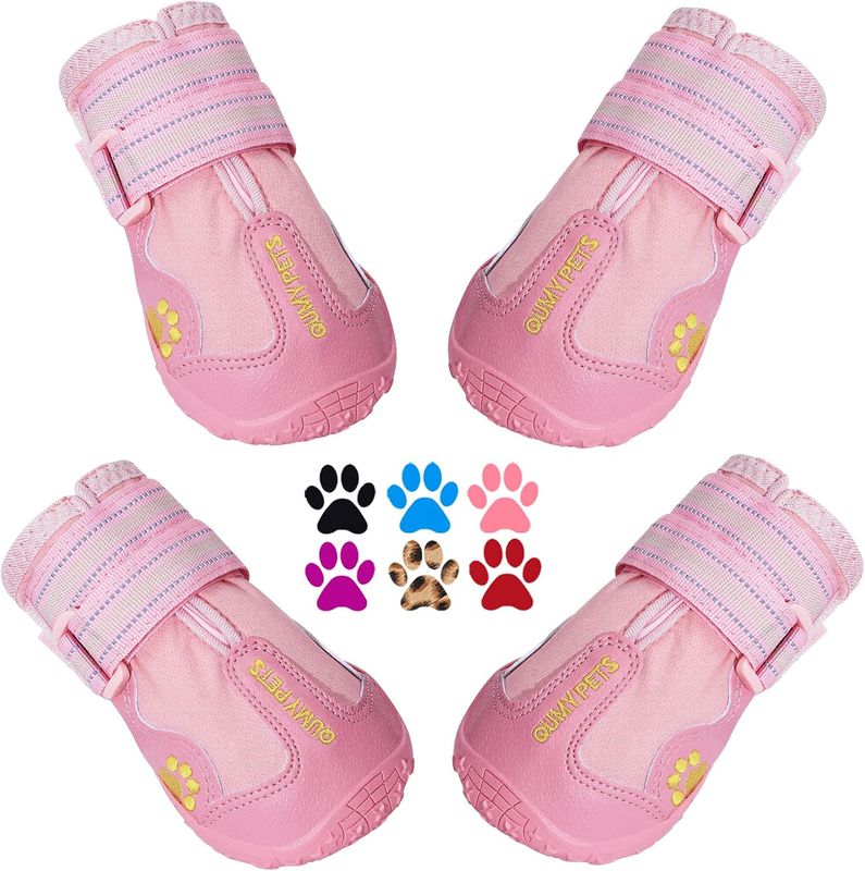 QUMY Dog Shoes for Large Dogs, Medium Dog Boots & Paw