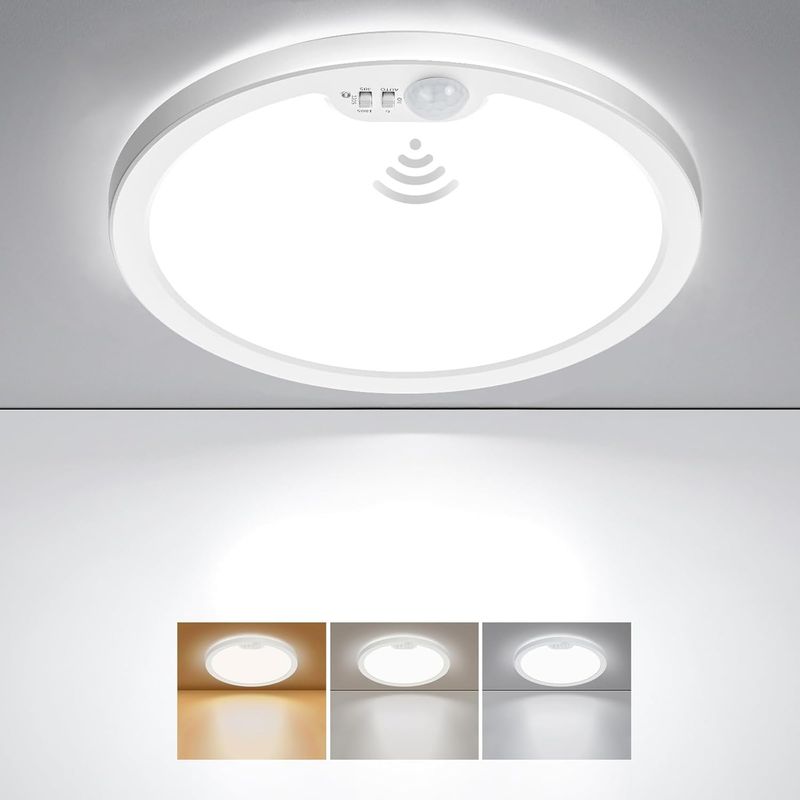 BLNAN Motion Sensor Ceiling Light Wired, 12 Inch 3000K 4000K 5000K Selectable