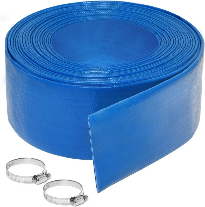  Heavy-Duty PVC Swimming Pool Backwash Hose, Reinforced
