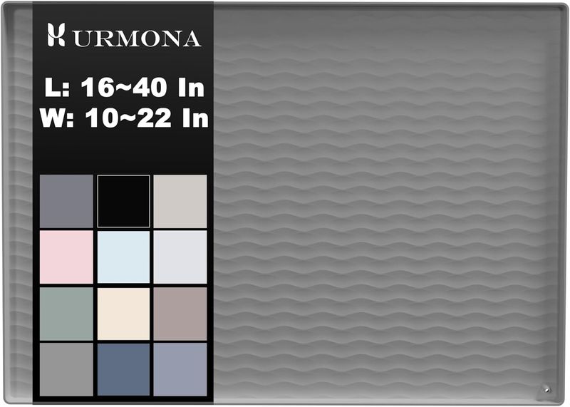 URMONA 28'' x 19'' Waterproof Silicone Under Sink Mat Cabinet and Counter