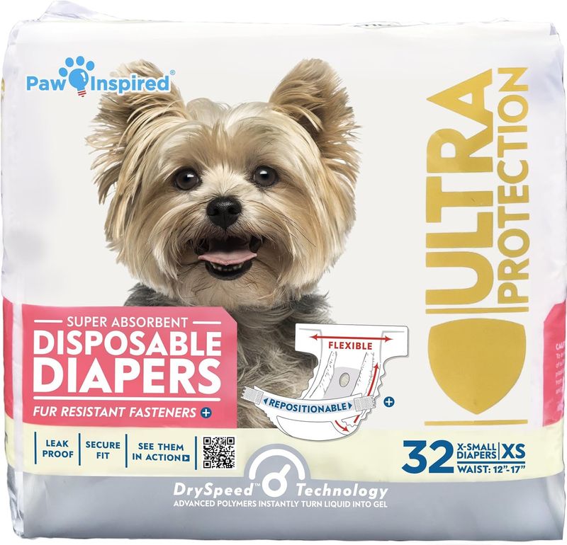 Paw Inspired 32ct Disposable Dog Diapers | Female Dog Diapers Ultra Protection |