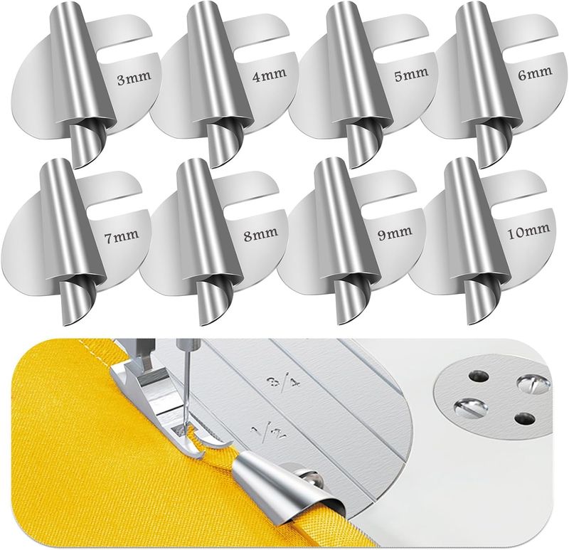 TIGARI Sewing Rolled Hemmer Foot, 8 Sizes Rolled Hem Presser Foot, Wide Rolled