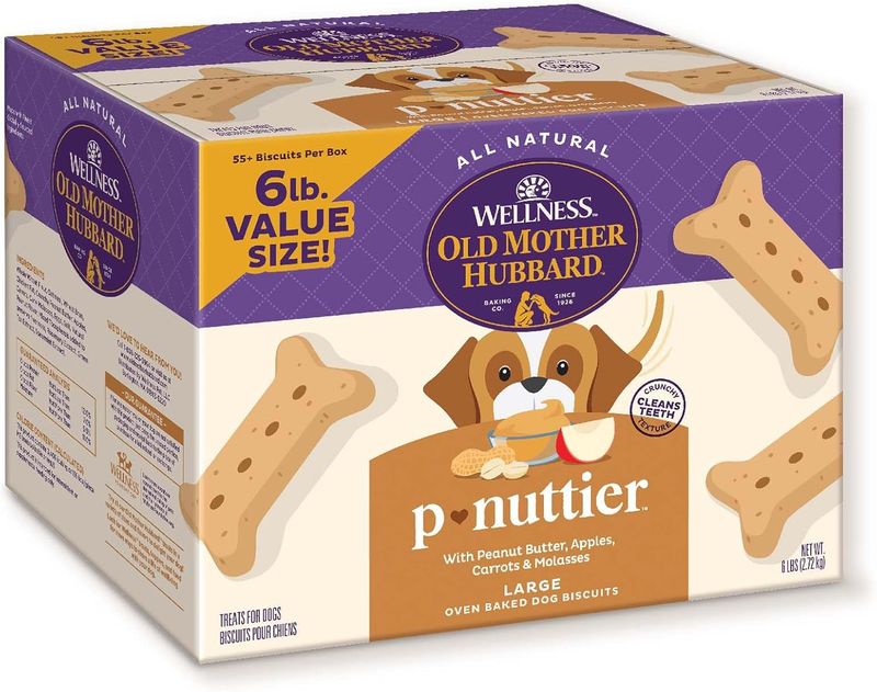 Old Mother Hubbard Wellness P-Nuttier Dog Biscuits, Natural, Training Treats,