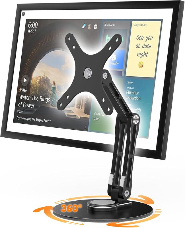 YCNEW Swivel and Tilt Stand for Echo Show 15 (Gen 1, Gen 2), Portable Monitor