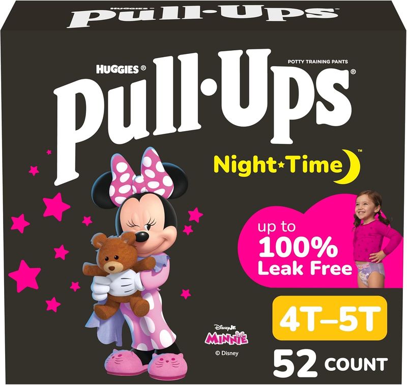 Pull-Ups Girls' Night-Time Potty Training Pants, Size 4T-5T Overnight Training