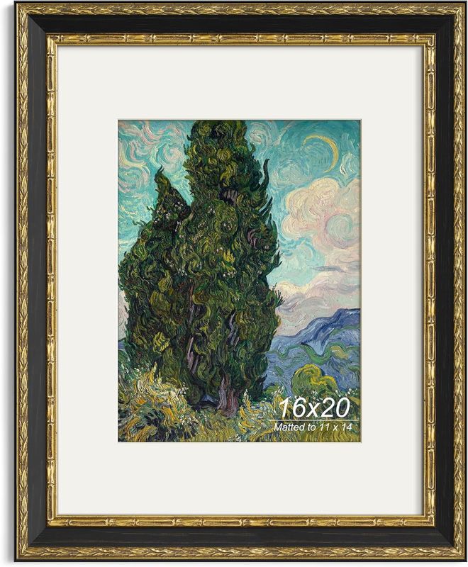 Yaetm 16x20 Vintage Picture Frame, Ornate Antique Gold 16x20 Frame for Wall