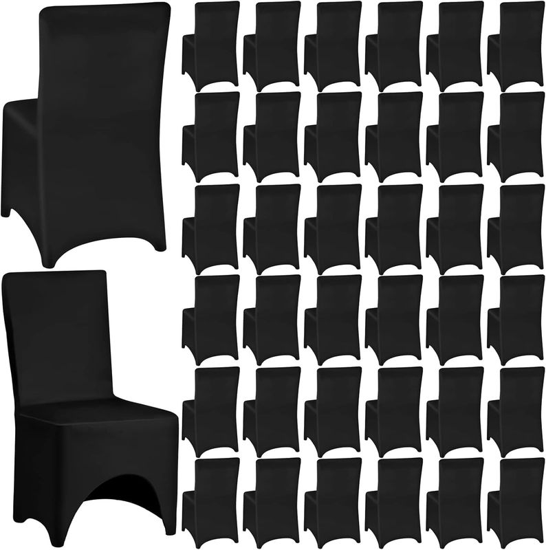 Tudomro 50 Pcs Spandex Chair Covers Wedding Universal Polyester Stretch Chair