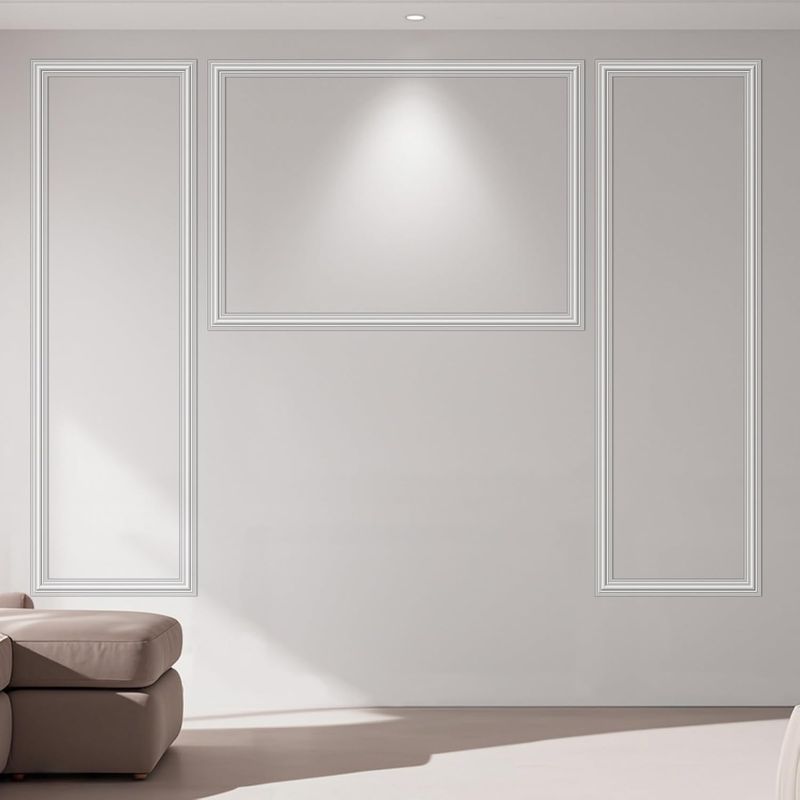 Art3dwallpanels Pre-Cut Wall Molding Set of 3 pcs, Ready-to-Assemble Wainscoting