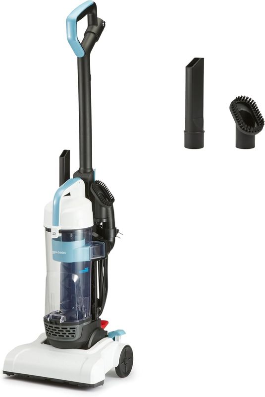 Basics Upright Bagless Vacuum Cleaner for Carpet and Hard Floors, With Crevice