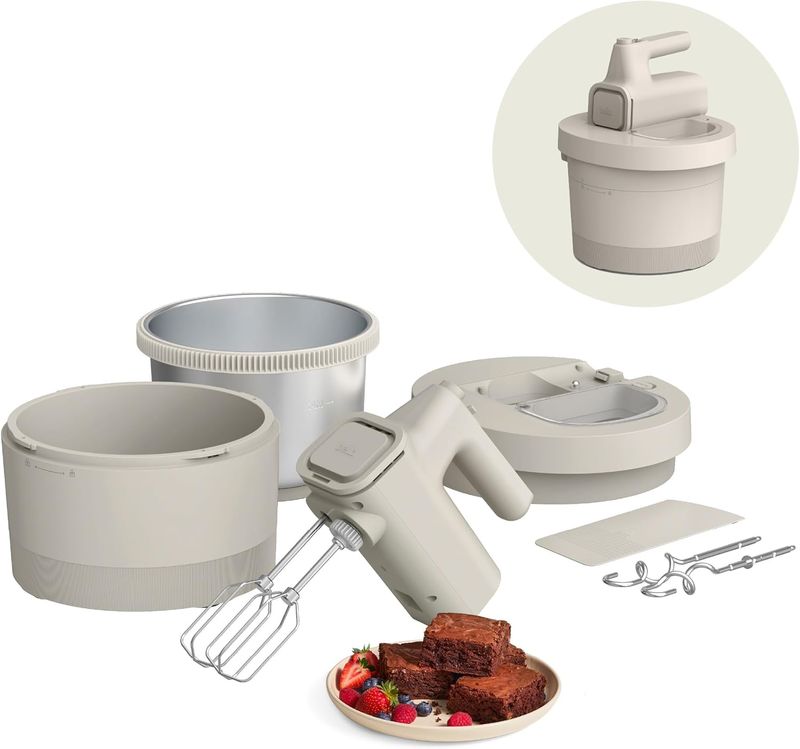 bella 3.5 Qt Hand & Stand Mixer, 2 in 1 Electric Mixer with Bowl, Dough Hook,
