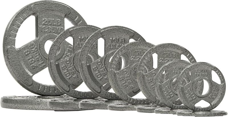 Fitvids 2 Inch Olympic Barbell Weight Plates Set, 120 LB(2.5-25 LB) Barbell