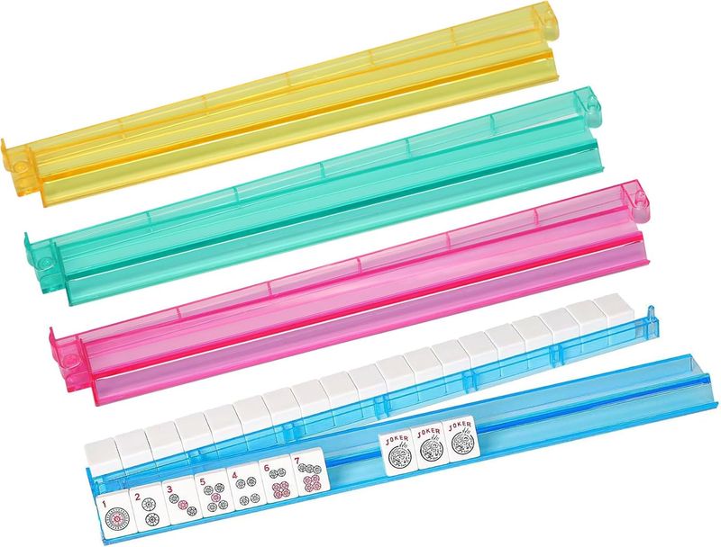 Wdaxze Modern American Mahjong Rack and Pusher Set, Acrylic Tile Holders
