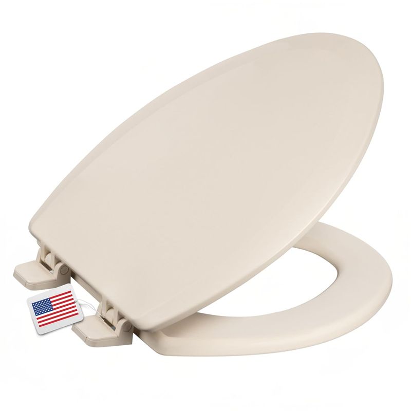 Centoco Heavy-Duty Elongated Toilet Seat, Wood Core with Scratch-Resistant