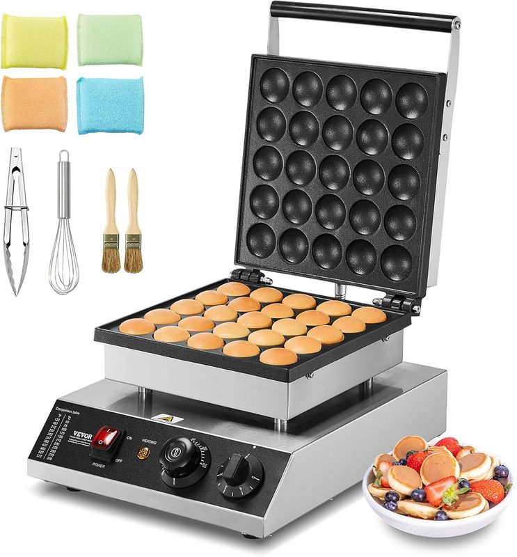 VEVOR Mini Dutch Pancake Maker, 25PCS 43mm Diameter Dorayaki Baker Machine