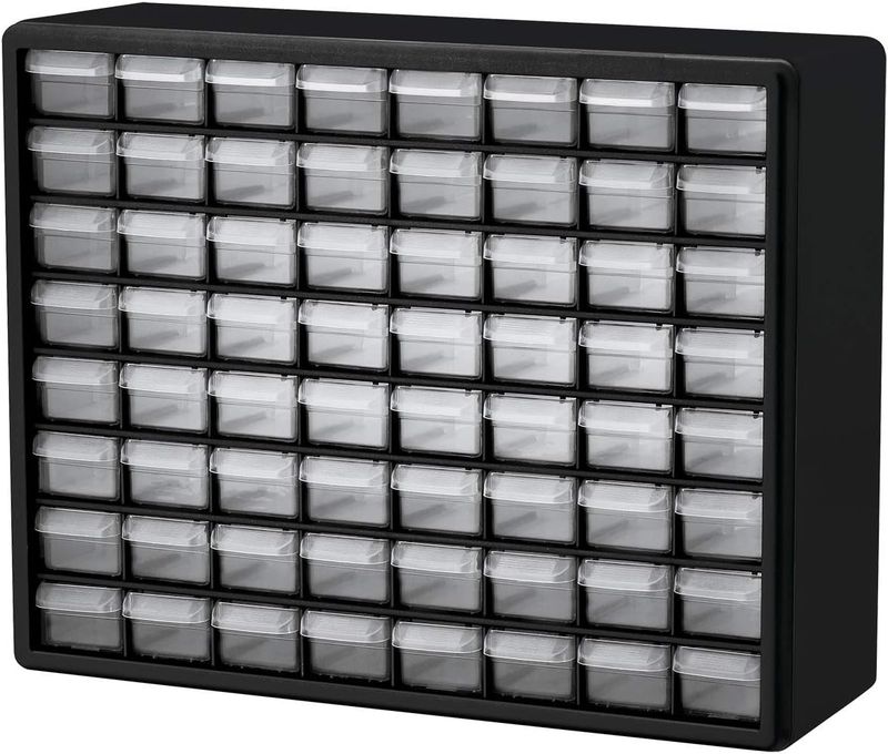 Akro-Mils 64-Drawer Plastic Drawer Storage Cabinet for Garage Organization