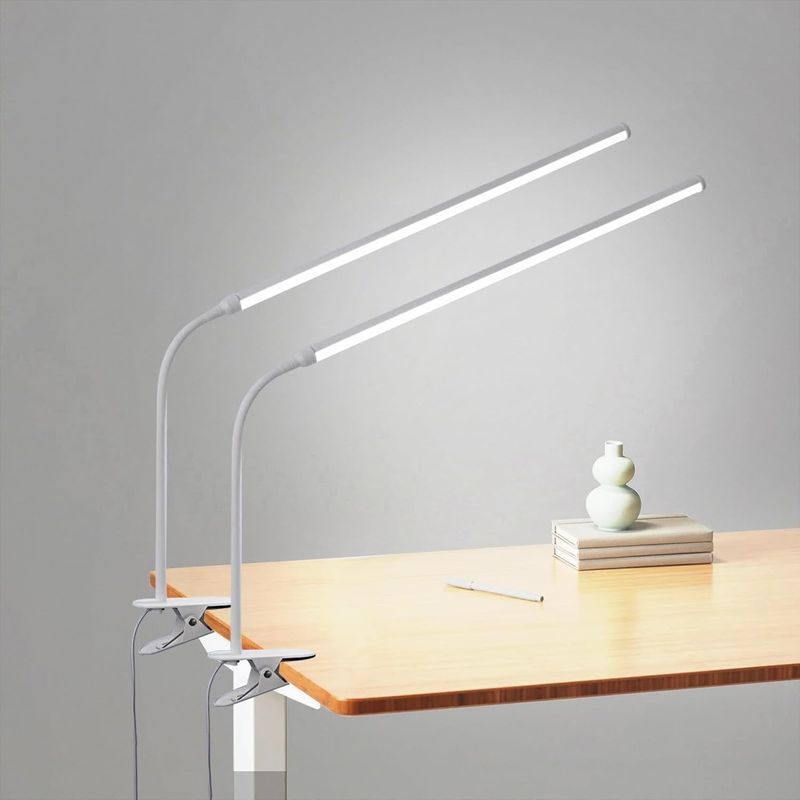 Buroraix 2-Pack LED Desk Lamp with Clamp,College Dorm Room Students Study