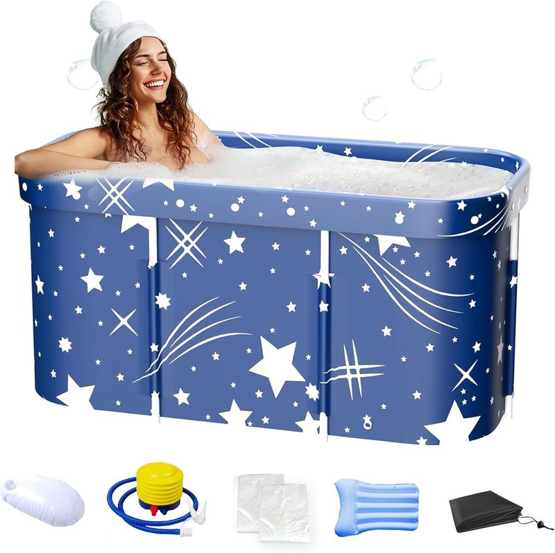 Portable Bathtub, Foldable Bathtub for Adults, Separate Family Bathroom SPA