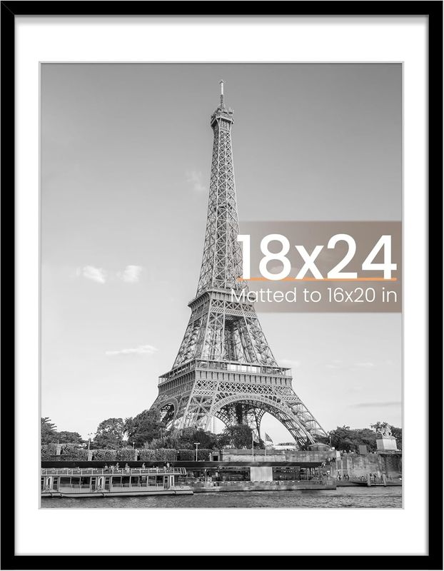 upsimples 18x24 Picture Frame, Display Pictures 16x20 with Mat or 18 x 24