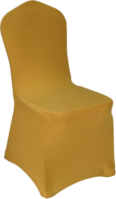 WELMATCH Gold Spandex Chair Covers - 50 PCS Banquet Wedding Events Party