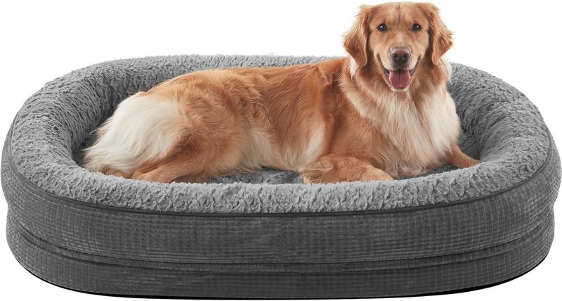 JOEJOY Orthopedic Dog Bed for Extra Large Dogs, Egg-Crate Memory Foam Pet Bed