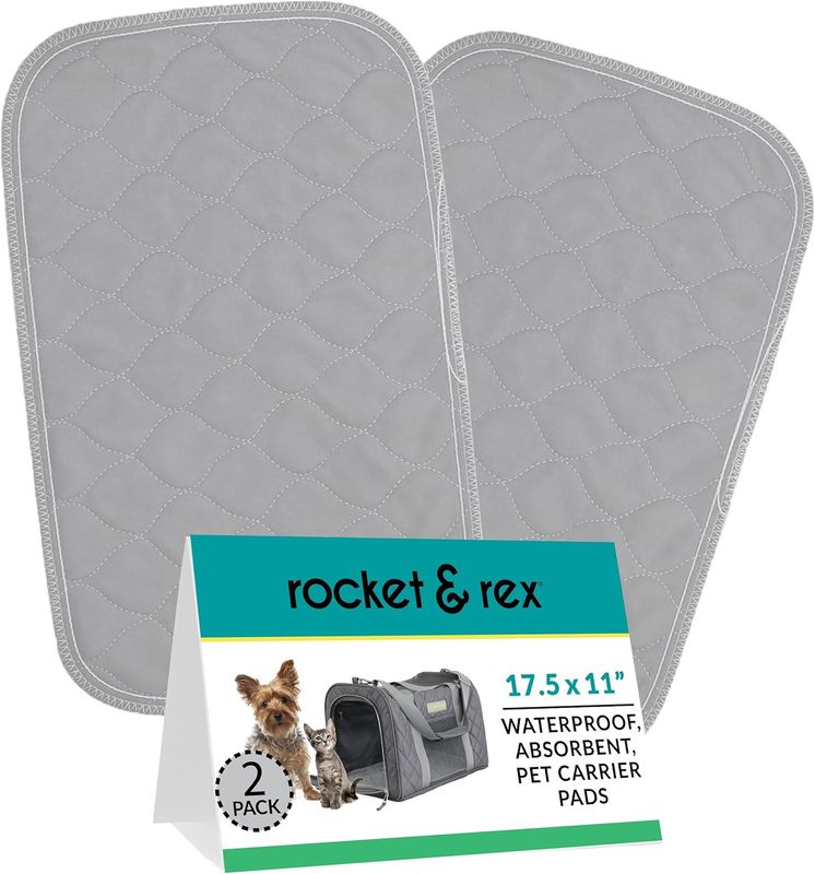 rocket & rex Premium Washable Pet Carrier Pads, Reusable, Waterproof