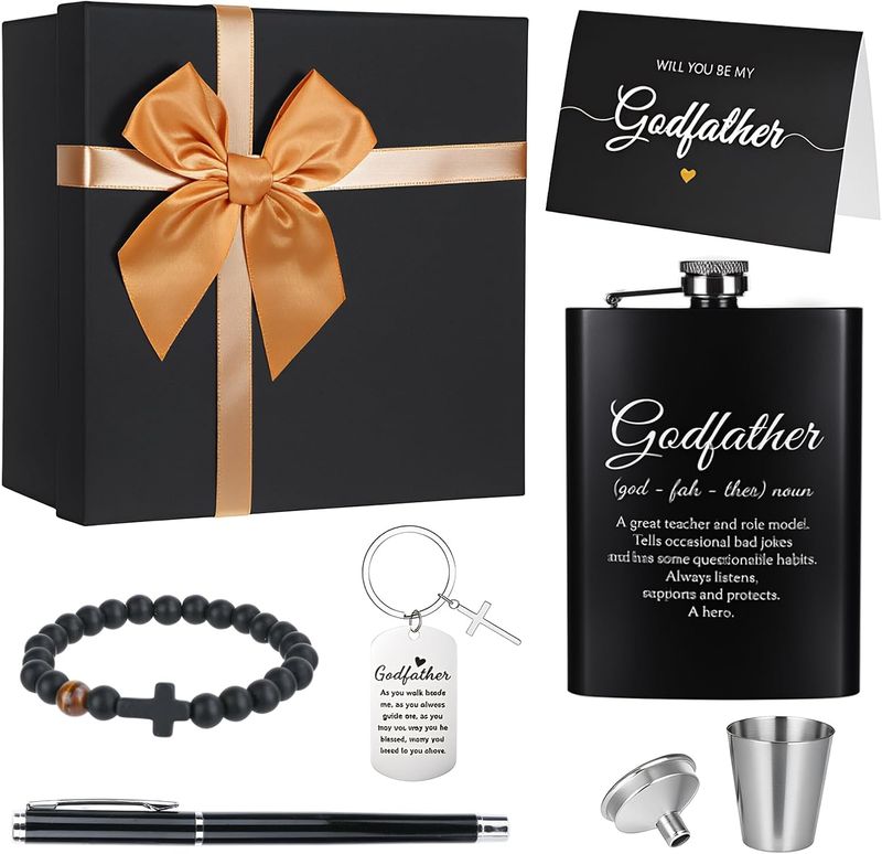 8Pcs Godfather Proposal Gifts, Will You Be My Godfather GodParents Proposal Gift
