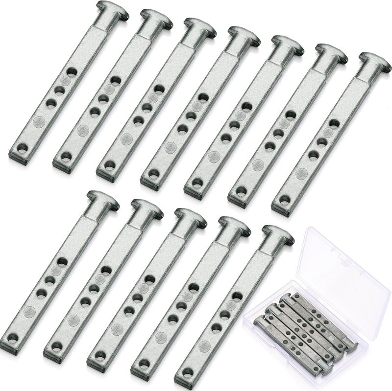 Zonon 12 Pcs 4 Hole Die Cast T Shaped Pivot Bar 3 Inches Mental Window Pivot Bar