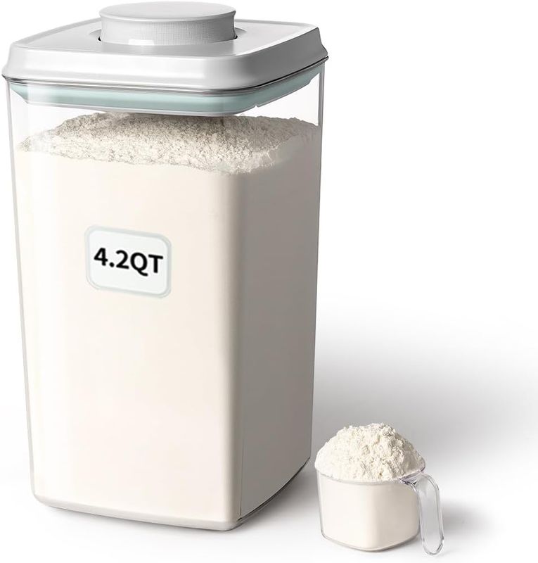 Ankou Airtight Pop Food Storage Container with Lid & 130ml Scoop, 4L/4.2qt