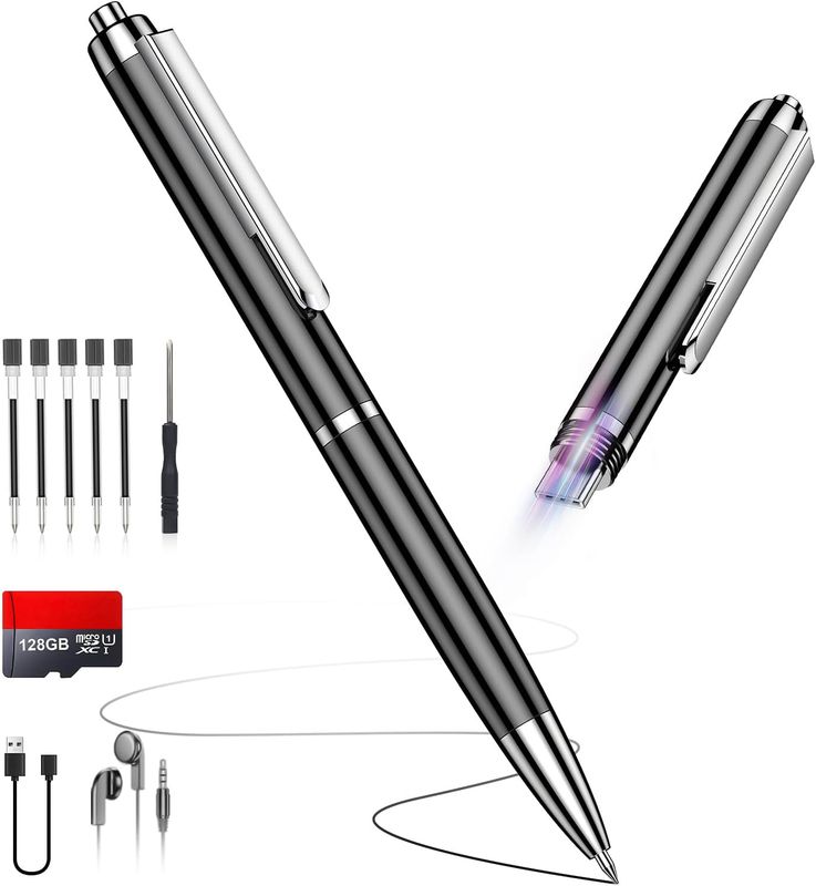 128GB (9800Hrs) Voice Recorder w/Type-C, Audio Recording Device