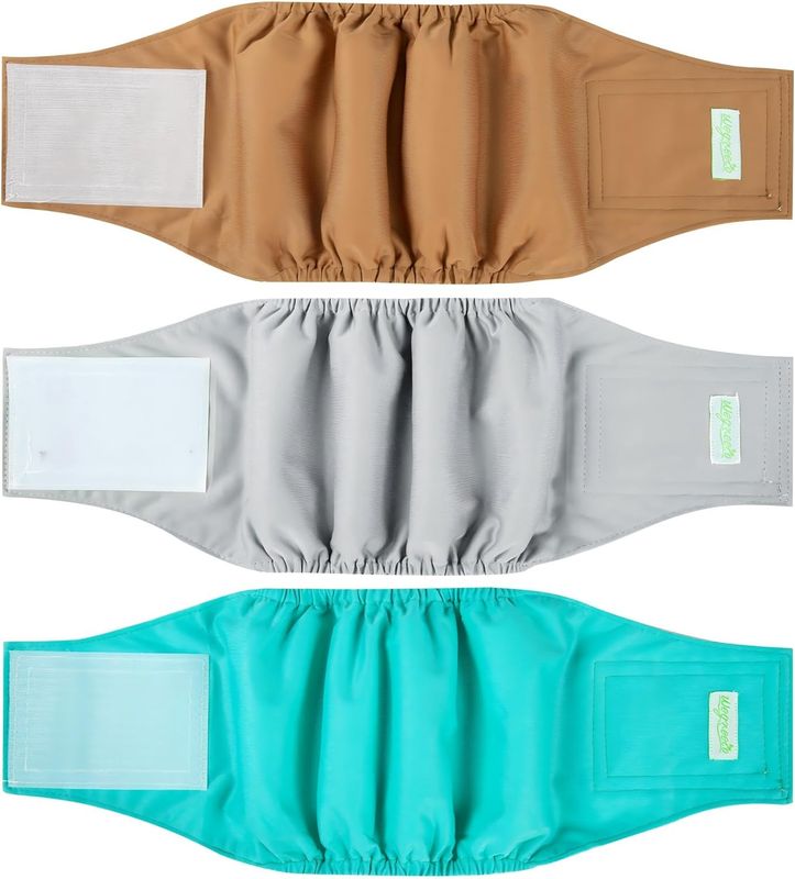 wegreeco Washable Male Dog Belly Band (Stylish Pattern)- Pack of 3 -Large