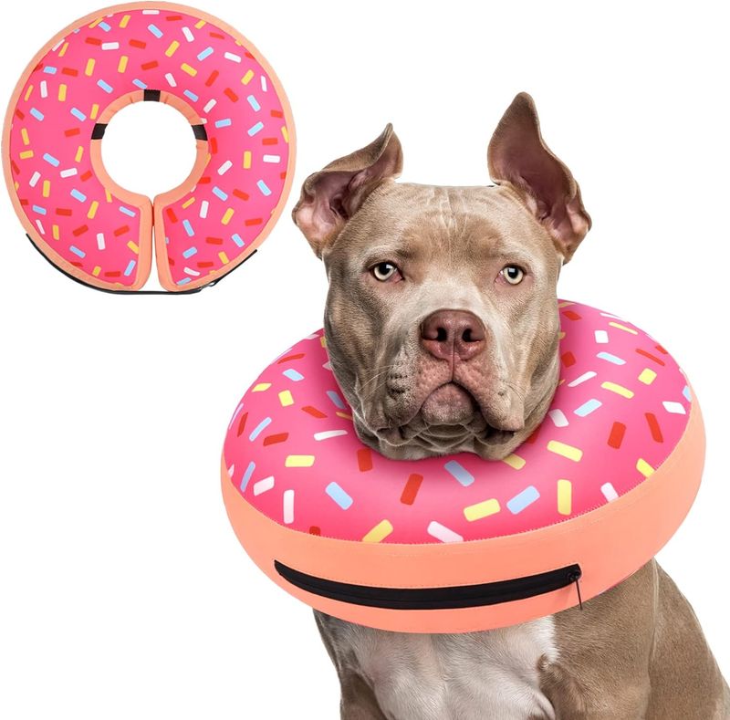 Supet Inflatable Dog Cone Collar Alternative After Surgery, Dog Neck Donut