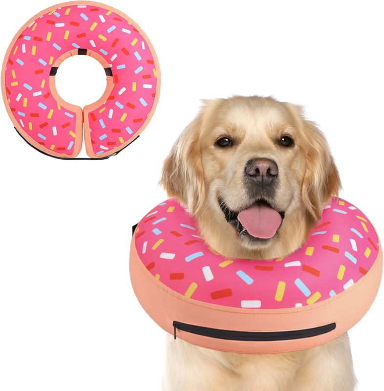 Supet Inflatable Dog Cone Collar Alternative After Surgery, Dog Neck Donut