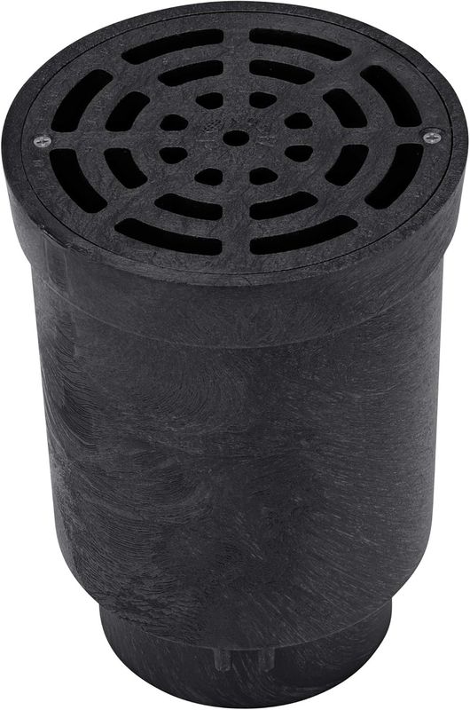 NDS FWSD69 6-Inch Round Surface Drain Inlet with Plastic Grate for Flo