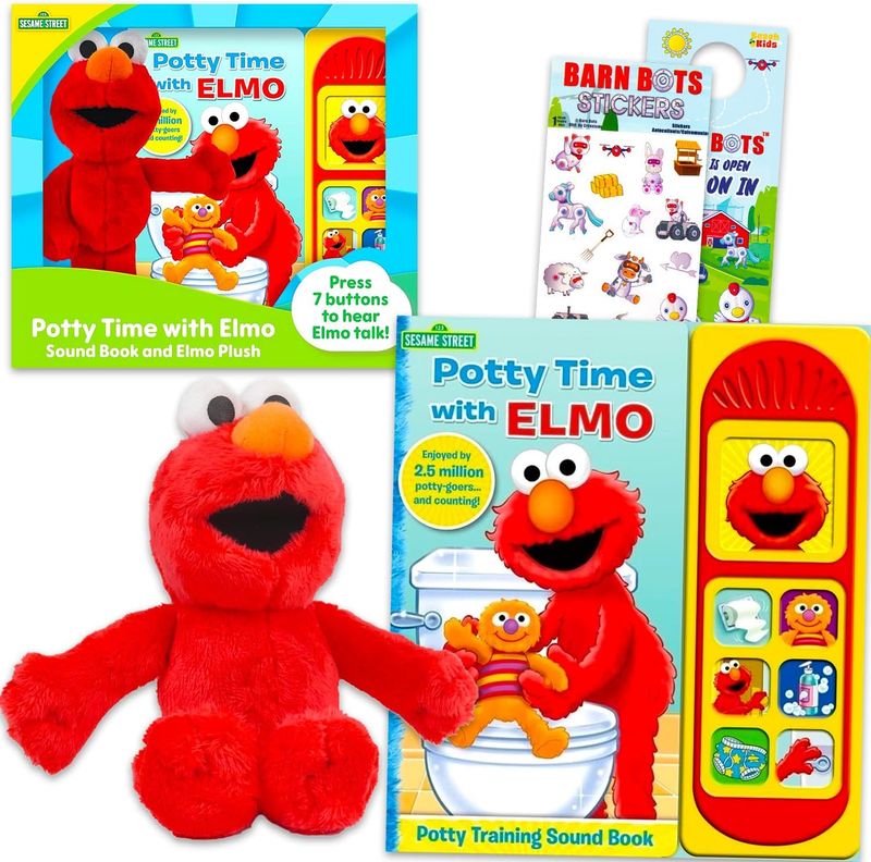 Sesame Street Plush Figure and Sound Book - Bundle with Elmo Plush Toy