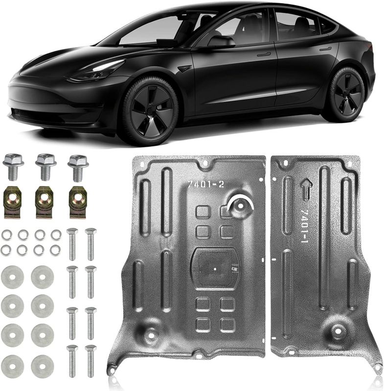 Steel Underbody Skid Plate for 20-25 Tesla Model Y/17-25 Model 3